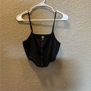 Wild Fable Black Lace Cami with Buttons